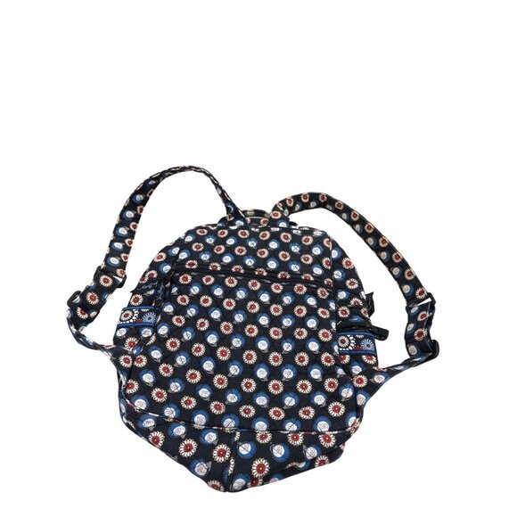 Vera Bradley blue Owl & Floral Print Quilted Backpack 16" x 14" SKU 7335 - Picture 6 of 14